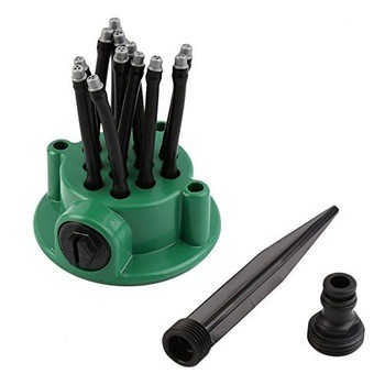 Set 2 Aspersoare multifunctionale tip Sprinkler 360 grade cu furtunuri flexibile