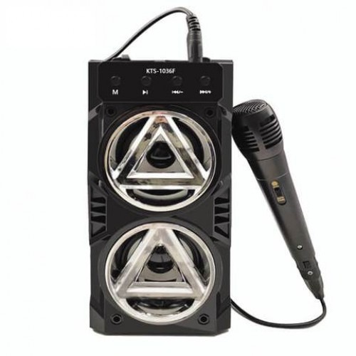 Boxa portabila bluetooth KTS, Karaoke, Aux , Suport Card + Cadou Microfon cu fir
