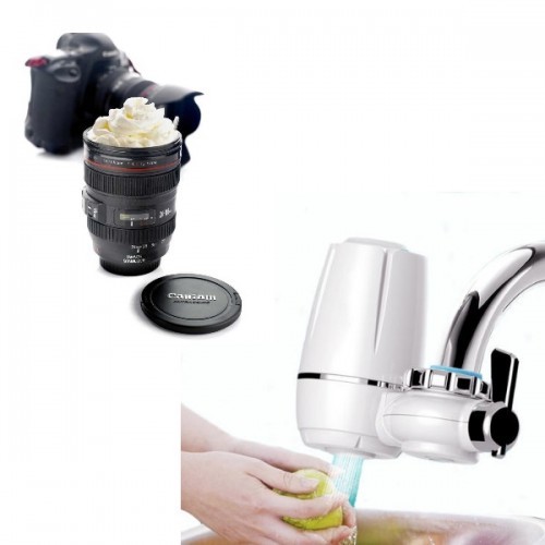 Purificator de apa cu robinet si filtru + Cadou: Termos OBIECTIV FOTO