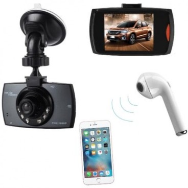 Camera auto Blackbox portabila HD + Cadou: Casca Bluetooth Handsfree Bluetooth I7