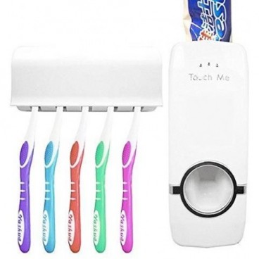 1+1 Gratis: Dozator automat pasta de dinti + Cadou: Suport de periute