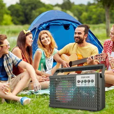 Radio portabil Solar cu Bluetooth, MP3 Player, Lanterna ,Radio AM/FM, Microfon Cadou