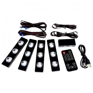 Lumini LED Auto, pentru Interiorul Masinii, 3.2 W, USB, 133 × 30 × 19 mm, Proiectie Lumina